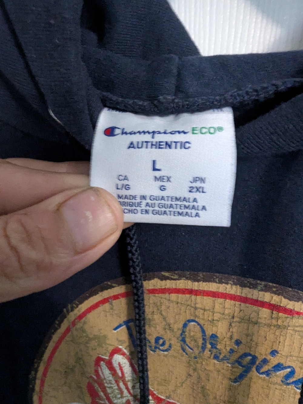 Champion Authentic Men's Navy Hoodie - L